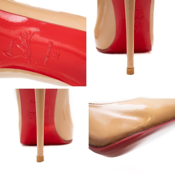 Christian Louboutin So Kate 120mm Heels Nude Patent Leather Red Sole Pumps Size - Picture 7 of 7
